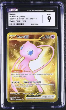 CGC 9 Mew EX 205/165 Scarlet & Violet 151 Gold Hyper Rare Holo POKEMON - Image 1
