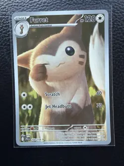 Pokemon 2025 Journey Together Furret #168/159 Illustration Rare NM - Image 1