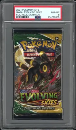 PSA 8 Foil Pack International Evolving Skies Umbreon English POKEMON - Image 1