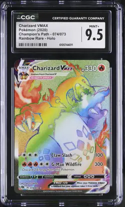 CGC 9.5 Charizard Vmax 074/073 Champion's Path Secret Rainbow Rare Holo POKEMON - Image 1