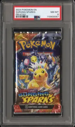 PSA 8 Foil Pack International Surging Sparks Pack Pikachu Pack English POKEMON - Image 1