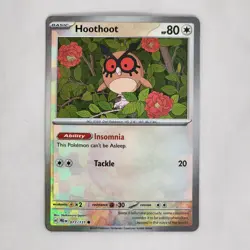 Hoothoot 77/131 Master Ball Reverse Holo SV: Prismatic Evolutions NM Pokemon - Image 1