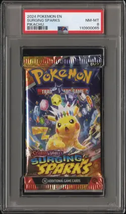 PSA 8 Foil Pack International Surging Sparks Pack Pikachu Pack English POKEMON - Image 1