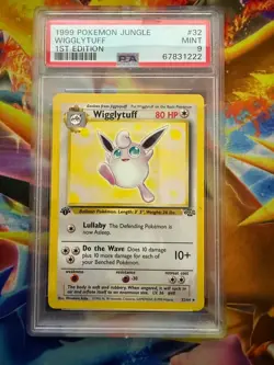 POKEMON 1999 1ST EDITION JUNGLE WIGGLYTUFF #32 NON HOLO PSA MINT 9 - Image 1