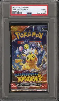 PSA 9 Foil Pack International Surging Sparks Pack Pikachu Pack English POKEMON - Image 1