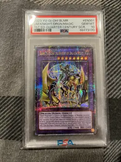 Yugioh- Dark Magician The Knight Of Dragon Magic BLMR Quarter Century PSA 10 - Image 1