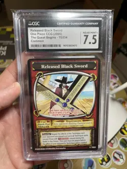 Vintage One Piece TCG Hawk Eye Mihawk 2005 CCG Non Holo CARD Near Mint CGC 7.5 - Image 2