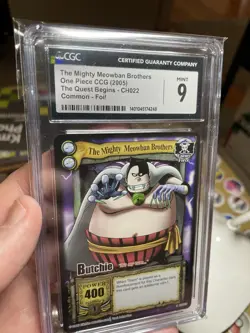 Vintage One Piece TCG BUTCHIE 2005 CCG Holo CARD Near Mint CGC 9, Quest Begins - Image 1