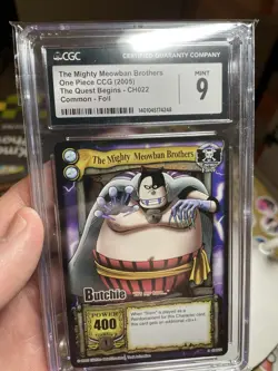 Vintage One Piece TCG BUTCHIE 2005 CCG Holo CARD Near Mint CGC 9, Quest Begins - Image 2