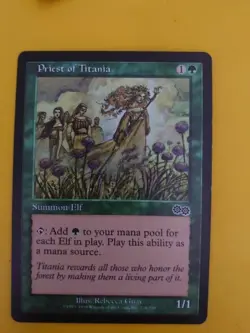 Priest of Titania Summon Elf. Urza's Saga. Magic the Gathering Card. - Image 2