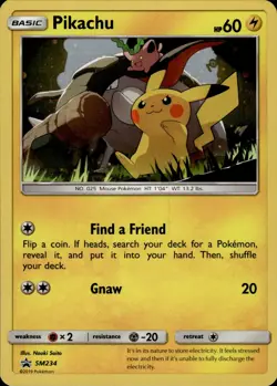 Pikachu SM234 Pikachu-GX & Eevee-GX Special Collection English Pokemon Card B2 - Image 1