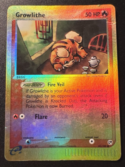 Growlithe 65/100 EX Sandstorm Pokemon Card Reverse Holo Foil Rare HP - Image 1