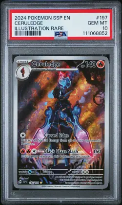 2024 POKEMON SSP EN-SURGING SPARKS ILLUSTRATION RARE #197 CERULEDGE PSA 10 - Image 1