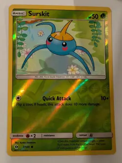 Surskit 7/149 - Sun & Moon Base Set Pokemon Reverse Holo Foil Nice! - Image 1