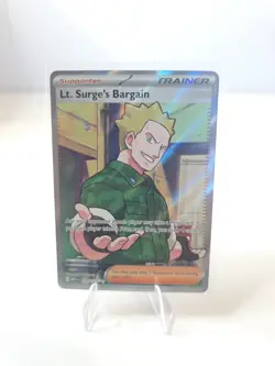 Pokemon TCG Lt. Surge's Bargain Full Art Holo Rare 170/132 Mega Evolutions NM - Image 1