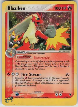 Pokemon TCG Blaziken Holo Rare Ruby and Sapphire 3/109 - Image 1
