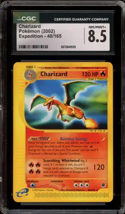 Pokemon Charizard Expedition NON Holo Rare #40 CGC 8.5 - Image 1