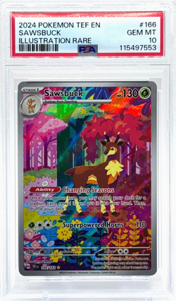 Pokemon Sawsbuck Temporal Forces Illustration Rare 166/162 PSA 10 Gem Mint TCG - Image 1
