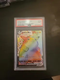 PSA 9 - Pikachu VMAX 188/185 - Rainbow Rare Sword & Shield Vivid Voltage Pokemon - Image 1