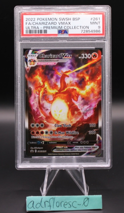 2022 POKEMON SWSH ULTRA-PREMIUM COLLECTION #261 FULL ART/CHARIZARD VMAX PSA 9 - Image 1