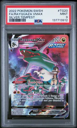 2022 Pokemon Sword & Shield Silver Tempest #TG20 Fa/Rayquaza Vmax PSA 9 - Image 1