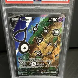 2022 POKEMON SWORD & SHIELD SILVER TEMPEST #177 FULL ART/UNOWN V PSA 9 - Image 3