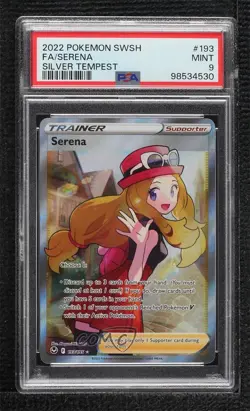 Serena Ultra Rare Pokemon Sword & Shield Silver Tempest PSA 9 MINT - Image 1