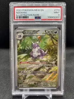 NIDOKING #174 ILLUSTRATION RARE 2023 POKEMON MEW EN SCARLET & VIOLET 151 PSA 9 - Image 1