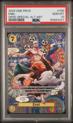 ENEL OP05-100 PSA 10 SP ALT ART AWAKENING OF THE NEW ERA ONE PIECE TCG 2023 - Image 1