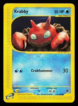 Krabby 115/165 Common Expedition Pokemon Card - Image 1