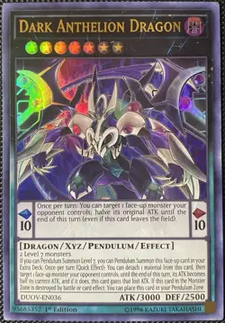Dark Anthelion Dragon DUOV-EN036 Duel Overload 1st Edition - Yugioh Card - Image 1