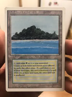 Magic: The Gathering Tropical Island Revised Edition Rare Dual Land Card - Image 1