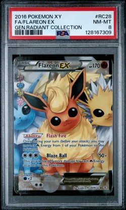 PSA 8 Flareon EX RC28/RC32 Generations Radiant Collection Holo Rare POKEMON - Image 1