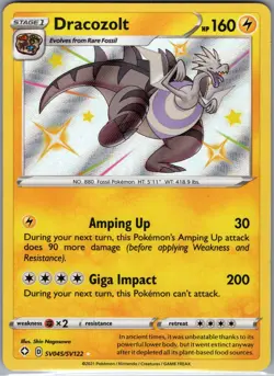 Dracozolt SV045/SV122 - Pokemon Shining Fates - Baby Shiny Holo Rare (NM) - Image 1