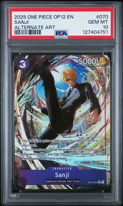 PSA 10 Sanji OP12-070 English Alternate Art One Piece - Image 1