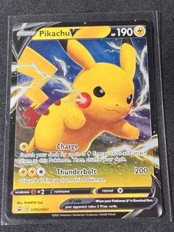 Pikachu V SWSH061 - NM Full Art Promo Rare Pokemon Card - Image 1