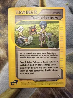 Town Volunteers 136/147 Aquapolis E-Reader TRAINER Pokemon Card LP FREE SHIPPING - Image 1