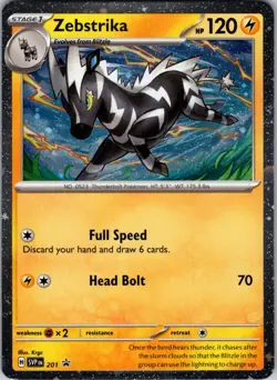 Zebstrika (Cosmos Holo) 201 Rare Holo SV: Scarlet & Violet Promo Cards NM - Image 1