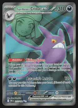 SV10: Destined Rivals Team Rocket's Crobat ex #217/182 Ultra Rare Pokemon Card - Image 1