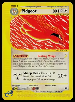 Pokemon Card - Pidgeot Expedition 59/165 Rare Non-Holo - Image 1