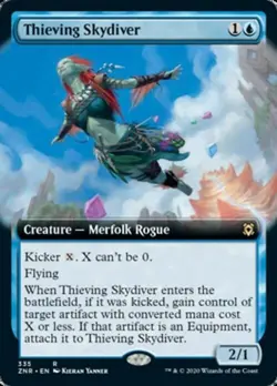 Magic The Gathering MTG THIEVING SKYDIVER EXTENDED ART Zendikar Rising NM - Image 1