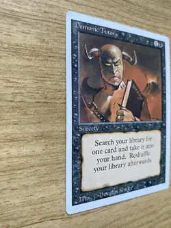 MTG: MAGIC THE GATHERING : REVISED 3ED RARE DEMONIC TUTOR UNPLAYED MINT / NM - Image 2