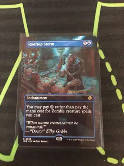 MTG Magic The Gathering Rooftop Storm Borderless Zombie Blue Commander - Image 1