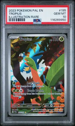 2023 POKEMON PAL EN-PALDEA EVOLVED ILLUSTRATION RARE #195 TROPIUS PSA 10 - Image 1