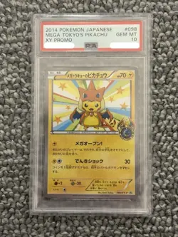 PSA 10 Mega Tokyo's Pikachu 098/XY-P Pokemon Center Mega Battle Promo Japan - Image 1