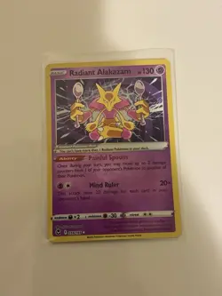 Pokemon Radiant Alakazam Holo SWSH12: Silver Tempest #059/195 NM - Image 1