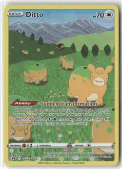 Pokemon Ditto Ultra Rare Crown Zenith: Galarian Gallery GG22/GG70 NM - Image 1