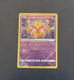 Pokemon Radiant Alakazam Silver Tempest Radiant Rare 59/195 - Image 1