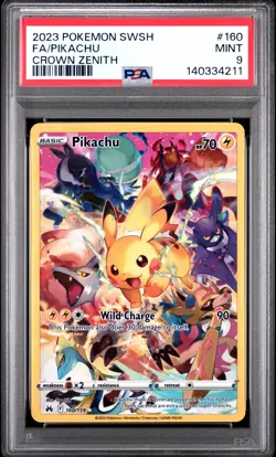 2023 Pokemon Sword And Shield Crown Zenith Pikachu #160 PSA 9 - Image 1