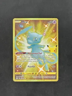2021 Pokemon Celebrations Shiny Mew #025/025 Gold Full Art NM - Image 3